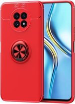 Voor Honor X20 metalen ringhouder 360 graden roterende TPU-hoes (rood)