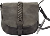 Enrico benetti Schoudertas grijs met flap - schouder hengsel - schouderband lang- handtas met schouderband- tas kopen