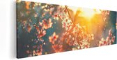 Artaza Canvas Schilderij Bloesemboom Tijdens Zonsondergang - Bloem - 90x30 - Foto Op Canvas - Canvas Print