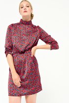 LOLALIZA Satijnen jurk met grafische print - Rood - Maat 42