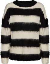 Noisy may Trui Nmsigla L/s Stripe Knit 27017934 Black/ Sugar Swiz Dames Maat - L