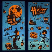 Halloween Raamstickers | Herfst | Themadecoratie | Zelfklevend | Herbruikbaar | 8 Vellen