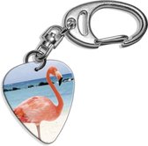 Plectrum sleutelhanger Flamingo
