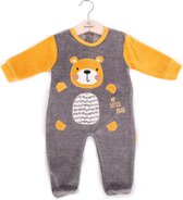 Babybol pyjama, boxpakje grijs, oker zacht fluweel maat 68 ( 6 maand)