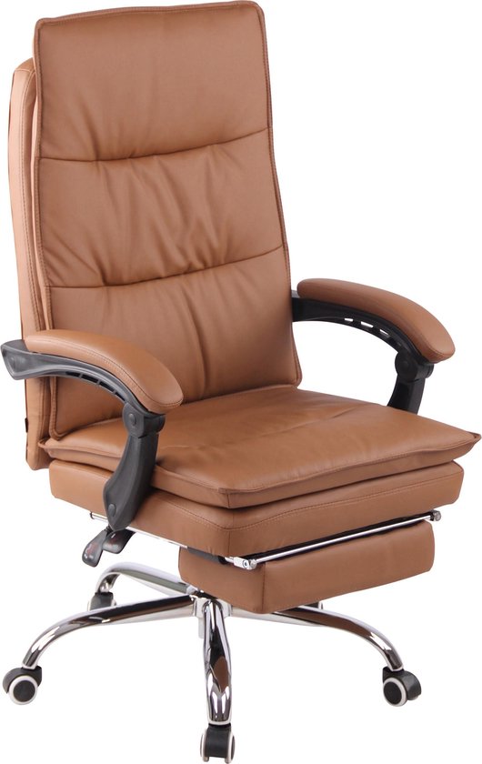 Chaise de bureau Clp Power - Similicuir - Cognac