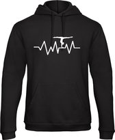 Sparkle&Dream -Trui ‘Heartbeat Gymnast’ Zwart - 164 -  voor turnen en gymnastiek