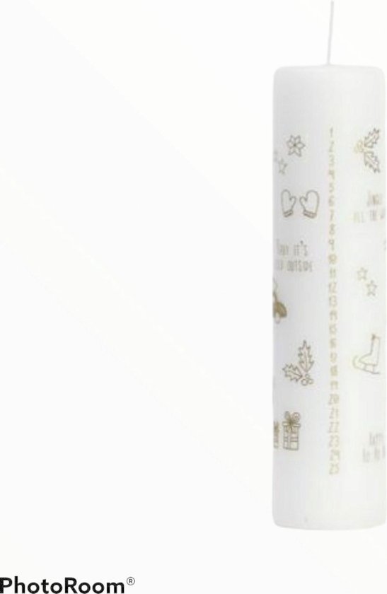 Rustik Lys - Adventskaars - Wit - 20 x 5 cm - 50 Branduren