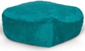 Drop & Sit Furry Poef - Aqua - 50 x 50 cm - Voor Binnen