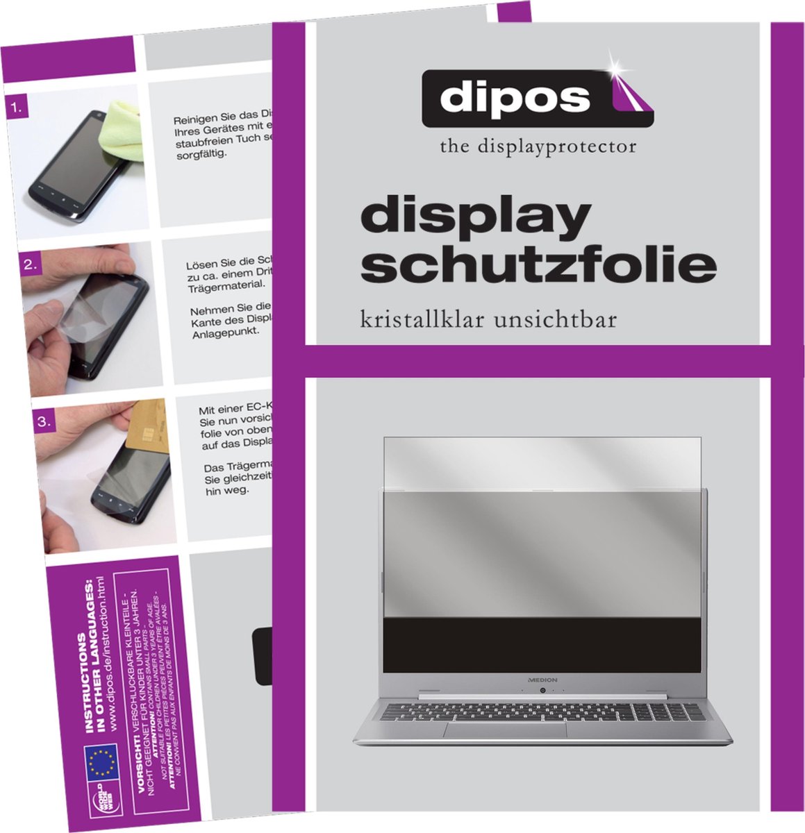 dipos I 2x Beschermfolie helder compatibel met Medion Akoya S17405 Folie screen-protector