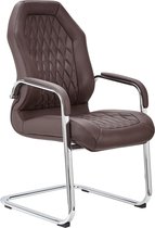 Pippa Design Stoel - lederen stoel - extra diepe zitting - donkerbruin