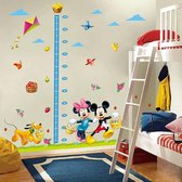 Muursticker Kinderkamer - Groeimeter - Wand Decoratie - Mickey Mini Mouse en Pluto - 150 x 100 cm