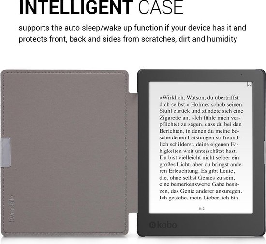 kwmobile e-reader hoesje geschikt voor Kobo Aura Edition 1 hoes - E reader flip case met magnetische sluiting - Ereader cover - Vintage Travel design in bruin / lichtbruin van Merkloos — afbeelding 3