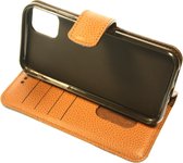 Made-NL Handgemaakte Samsung Galaxy A41 book case robuuste bruin reptiel motive leer hoesje