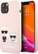 Karl Lagerfeld Silicone Back Cover Telefoonhoesje voor Apple iPhone 13 Mini - Roze - Bescherming & Stijl