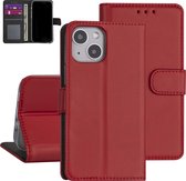 Rood hoesje voor iPhone 13 Mini - Booktype - Pasjeshouder - Magneetsluiting