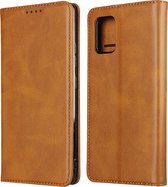 Bookcase Samsung Galaxy A71 | Hoogwaardig PU Leren Hoesje | Luxe Uitstraling | Telefoonhoesje | Portemonnee | Cognac Bruin