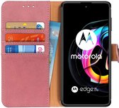 KHAZNEH Motorola Edge 20 Lite Hoesje Wallet Book Case Roze