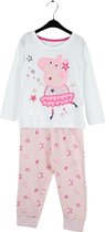 Peppa Pig pyjama - maat 104 - Peppa Big pyjamaset - roze met wit