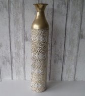 Vaas Frea - Grote vaas metaal - vaas goud - koper - Hoge vaas voor binnen decoratie 76 CM - Metalen vaas Ibiza Style - Aanwinst voor interieur