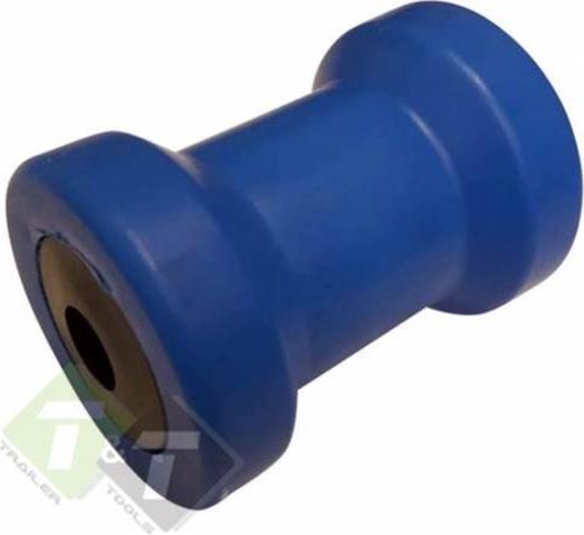 Kielrol blauw, 126mm x 92mm, asgat van 21mm Kielrol, Kimrol, Bootrol, Steunrol, Begeleiding rol,