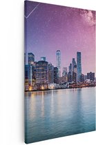 Artaza Canvas Schilderij New York Skyline Met Een Kleurrijke Hemel - 20x30 - Klein - Foto Op Canvas - Canvas Print