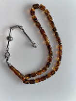 Barnsteen Amber met fossielen tesbih tasbih misbaha