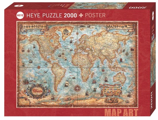 Heye Puzzle The World Legpuzzel 2000 stuk(s) Kaarten