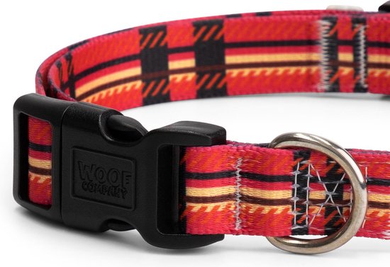 Woof Company - Hondenhalsband met kliksluiting - Lara - Rood - Grote Hond - Halsband met kleur