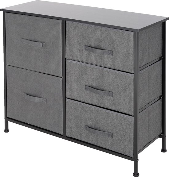 vidaXL Nachtkastje Industriële Stijl - 40x30x50 cm - Hoogglans Grijs - Metalen Poten