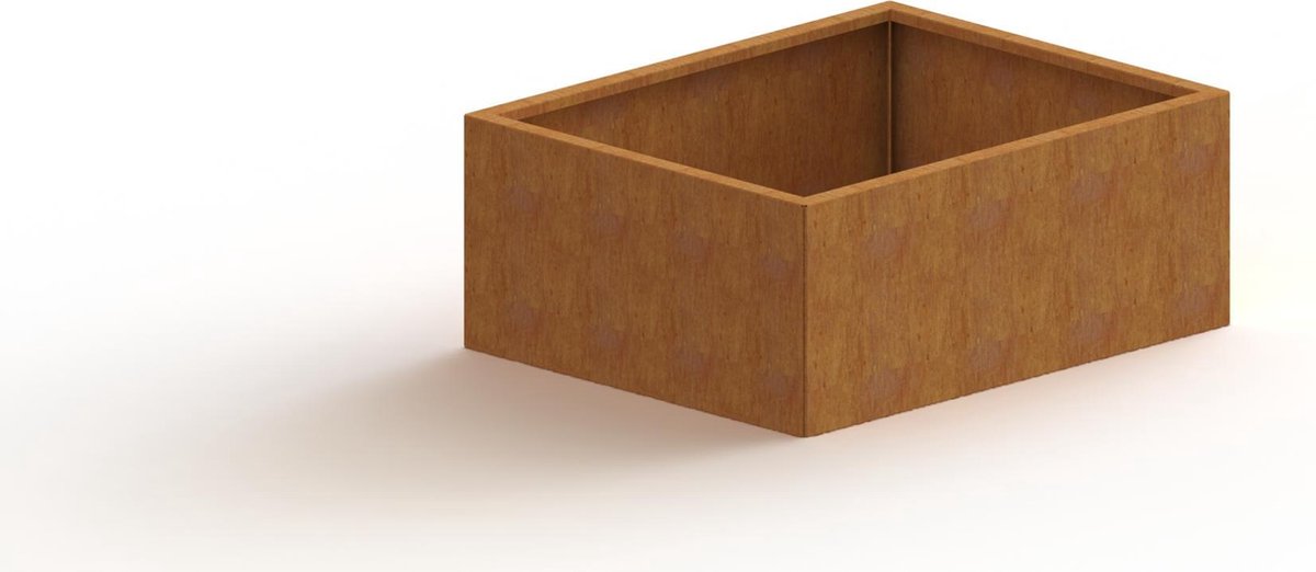 Cortenstaal plantenbak - Rechthoek - 100x80x80cm - Roestkleur - Zonder bodem - MySteel