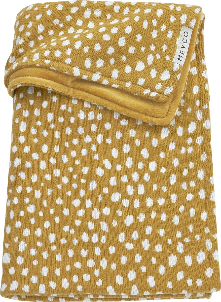 Meyco Baby Cheetah velvet ledikant deken - honey gold - 100x150cm
