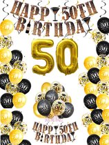 50 jaar feestpakket  - 50 jaar abraham - 50 jaar verjaardag - 50 jaar sarah - 50 jaar slingers - 50 jaar ballonnen - Confetti niet inbegrepen - 50 jaar verjaardag - 50 jaar versier
