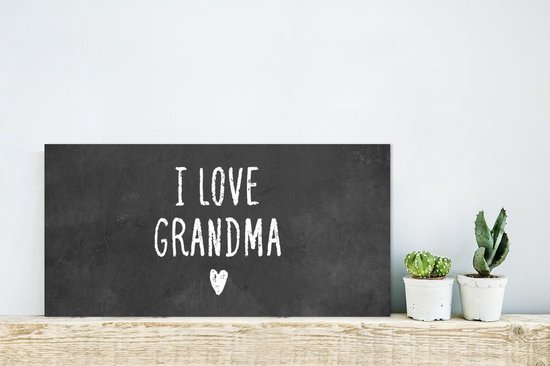 Décoration murale Métal - Peinture Aluminium Industriel - Citations - Mamie - J'aime Mamie - Proverbes - 40x20 cm - Dibond - Photo sur aluminium - Décoration murale industrielle - Pour le salon / chambre