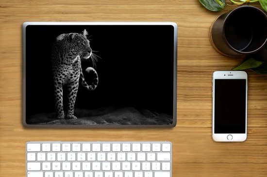 Sticker ordinateur portable - 12,3 pouces - Léopard - Zwart - Wit