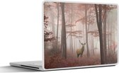 Laptop sticker - 14 inch - Hert - Bos - Rood - Herfst - 32x5x23x5cm - Laptopstickers - Laptop skin - Cover