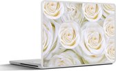 Laptop sticker - 15.6 inch - Bloemen - Rozen - Wit - 36x27,5cm - Laptopstickers - Laptop skin - Cover