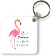 Porte-clés - Flamingo - Vogel - Aquarelle - Citations - Plastique