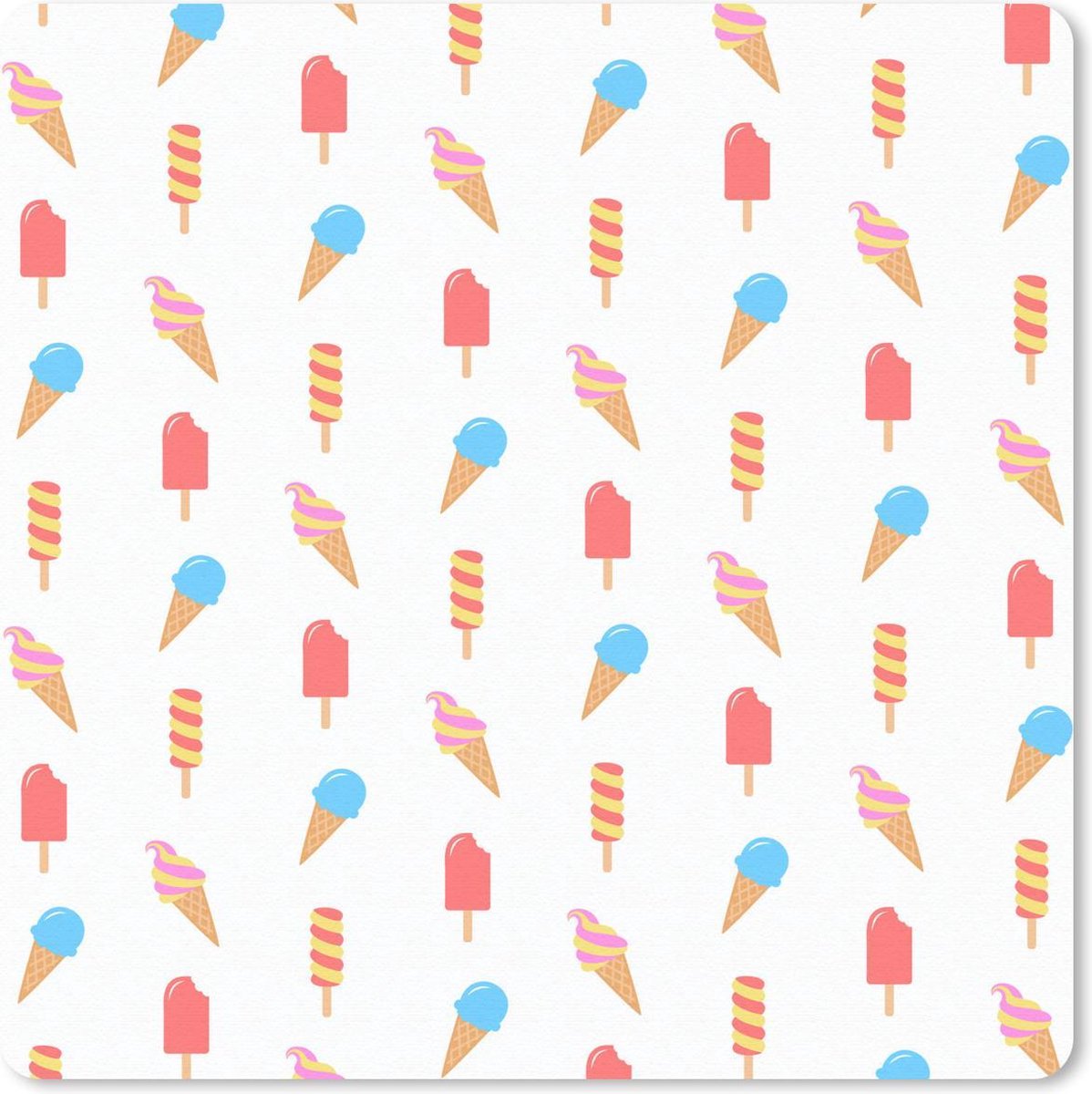 Muismat 30x30 cm - Mousepad IJs - Patroon - Zomer - Muismatten