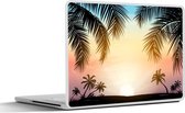Laptop sticker - 17.3 inch - Palmboom - Zon - Zomer - 40x30cm - Laptopstickers - Laptop skin - Cover