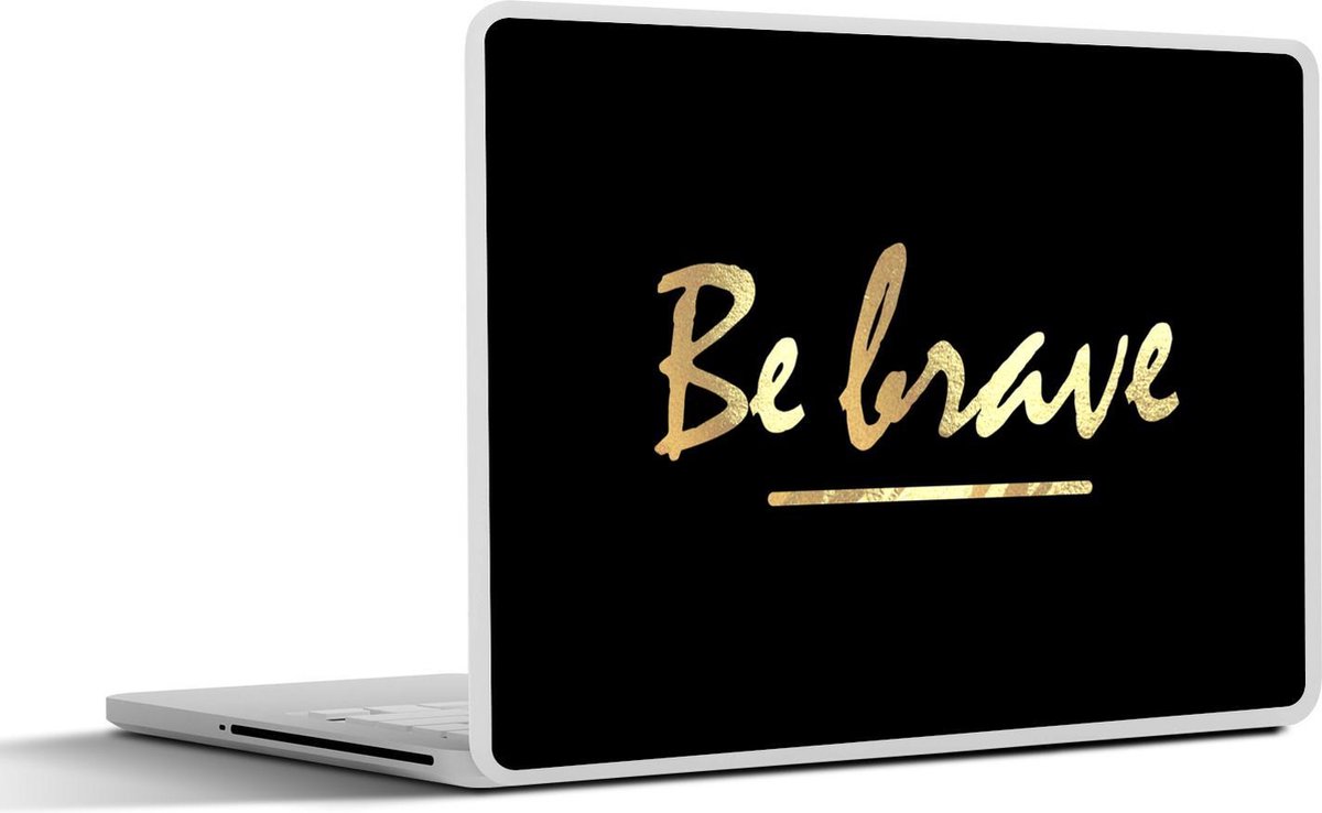 Laptop sticker - 10.1 inch - Quotes - Goud - Zwart - 25x18cm - Laptopstickers - Laptop skin - Cover