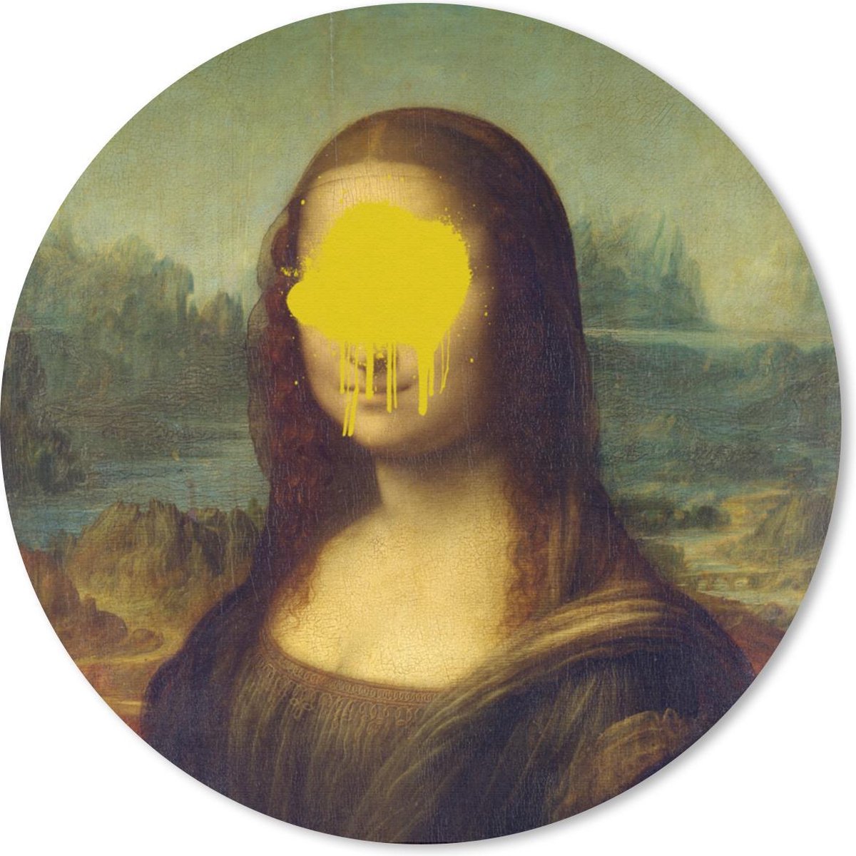 Muismat rond 20x20 cm - Mousepad Mona Lisa - Leonardo da Vinci - Kunst - Ronde muismatten