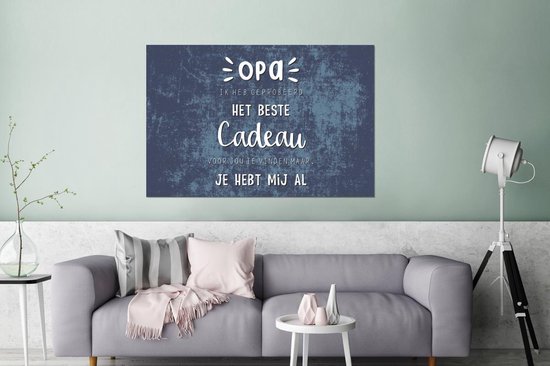 Décoration murale Métal - Peinture Aluminium Industriel - Le meilleur cadeau - Proverbes - Citations - Grand-père - 180x120 cm - Dibond - Photo sur aluminium - Décoration murale industrielle - Pour le salon/chambre