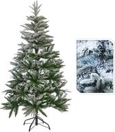 Relaxwonen - Kerstboom - Kunstboom - Kunstkerstboom - Imitatie Sneeuw - Metalen Standaard - 150 cm Hoog
