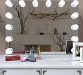 Make up spiegel met verlichting- Hollywood spiegel -Visagie spiegel - Dimbaar - 100 x 80 CM - Groot formaat - Metaal