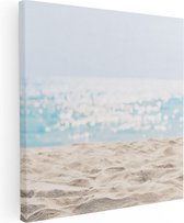 Artaza Canvas Schilderij Helder Witte Strand Met Zee Uitzicht - 30x30 - Klein - Foto Op Canvas - Canvas Print