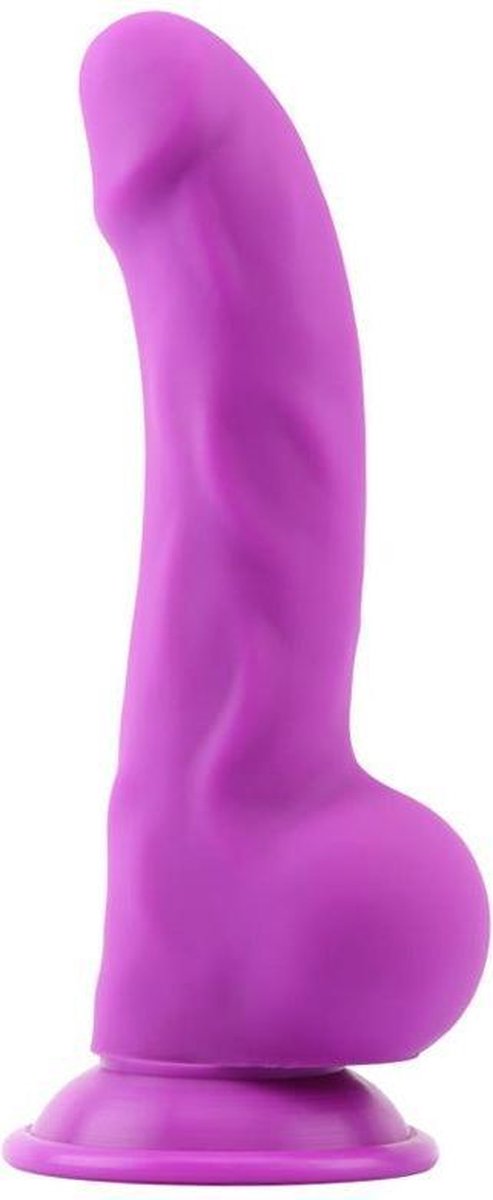 Goedkoopste DeLuxe Pure Nature Neo Colours - Siliconen Dildo - 23 x 4.1 cm - Paars