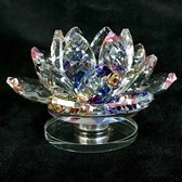 Fleur de lotus en cristal sur platine de luxe de qualité supérieure plusieurs couleurs 15x8x15cm fait à la main artisanat réel