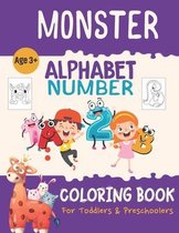 Monster Alphabet And Number Coloring Book For Kids