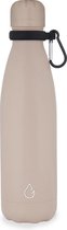 Wattamula Luxe Design eco RVS drinkfles - nude - extra carrier - 500 ml - waterfles - thermosfles - sport