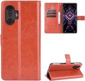 Voor Xiaomi Poco F3 GT Crazy Horse Textuur Horizontale Flip Leather Case met Houder & Kaartsleuven & Lanyard (Bruin)